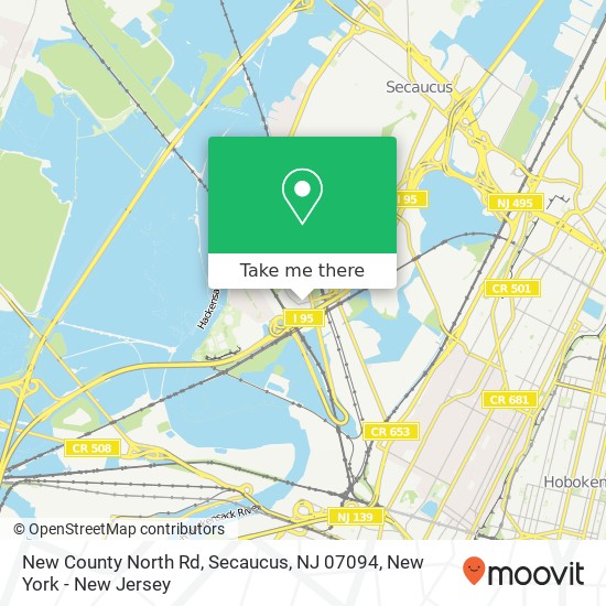 Mapa de New County North Rd, Secaucus, NJ 07094