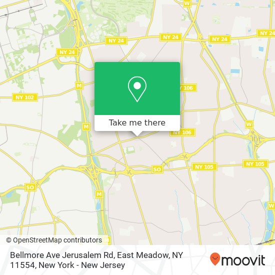 Mapa de Bellmore Ave Jerusalem Rd, East Meadow, NY 11554