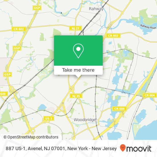 Mapa de 887 US-1, Avenel, NJ 07001