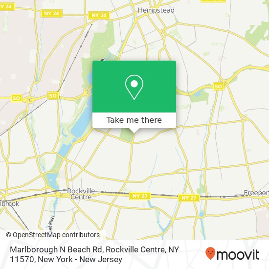 Mapa de Marlborough N Beach Rd, Rockville Centre, NY 11570