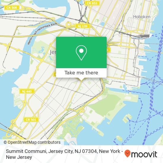 Mapa de Summit Communi, Jersey City, NJ 07304