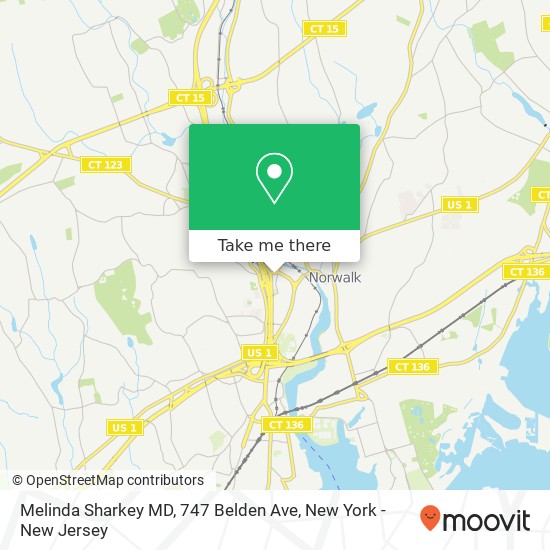 Mapa de Melinda Sharkey MD, 747 Belden Ave