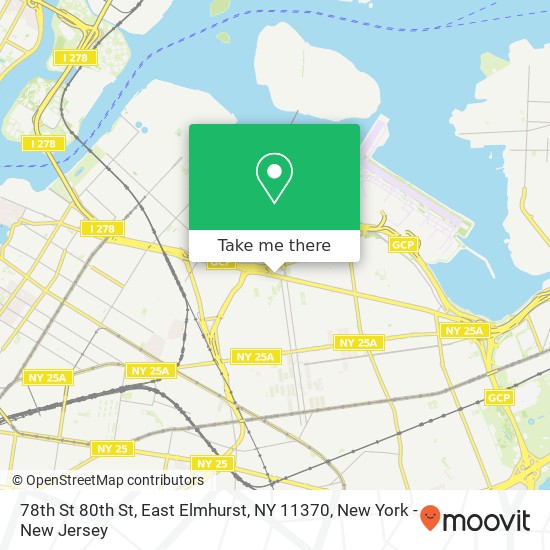 Mapa de 78th St 80th St, East Elmhurst, NY 11370