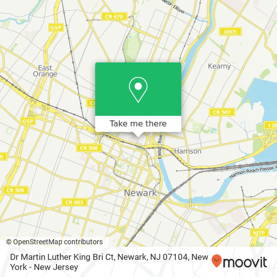 Mapa de Dr Martin Luther King Bri Ct, Newark, NJ 07104