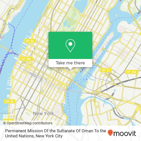 Permanent Mission Of the Sultanate Of Oman To the United Nations map