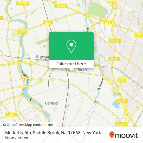 Mapa de Market N 5th, Saddle Brook, NJ 07663