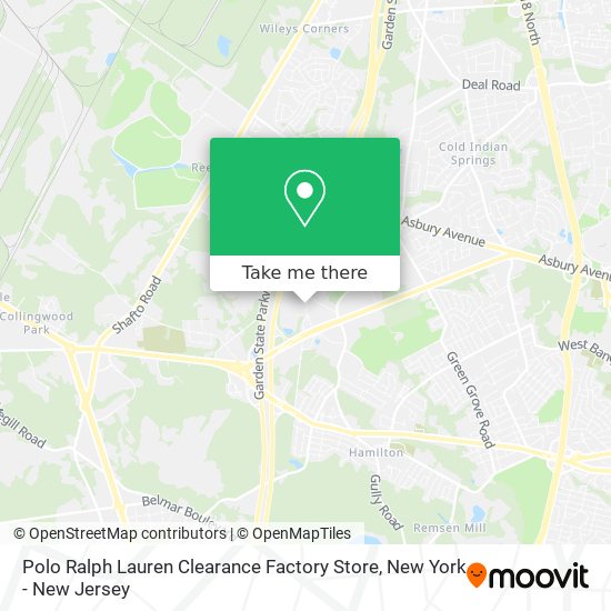 How to get to Polo Ralph Lauren Clearance Factory Store in Tinton Falls, Nj  by Bus or Subway?