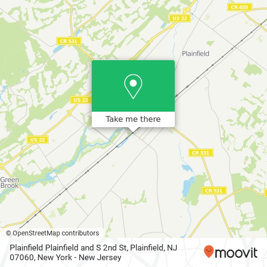 Mapa de Plainfield Plainfield and S 2nd St, Plainfield, NJ 07060