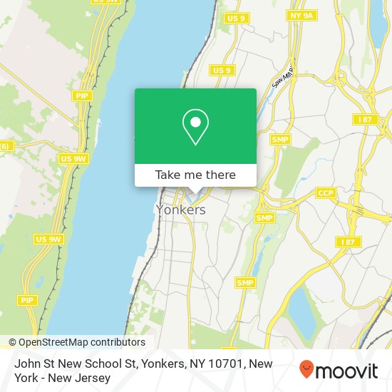 John St New School St, Yonkers, NY 10701 map