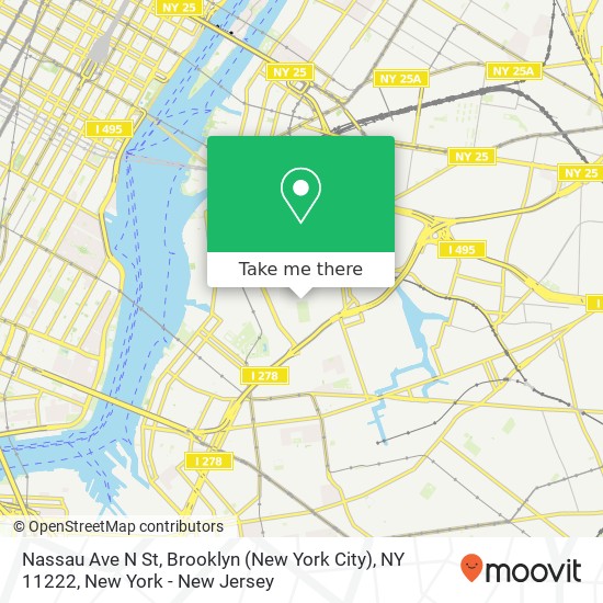 Mapa de Nassau Ave N St, Brooklyn (New York City), NY 11222