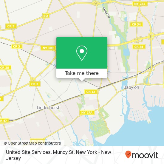 Mapa de United Site Services, Muncy St