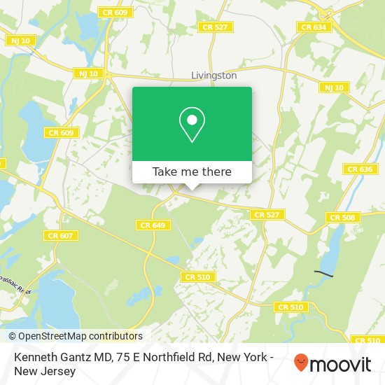 Mapa de Kenneth Gantz MD, 75 E Northfield Rd