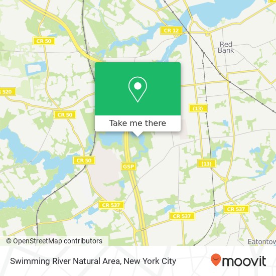 Swimming River Natural Area map