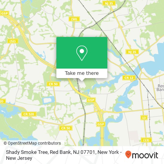 Mapa de Shady Smoke Tree, Red Bank, NJ 07701