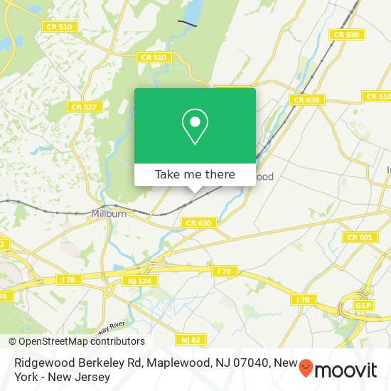 Mapa de Ridgewood Berkeley Rd, Maplewood, NJ 07040