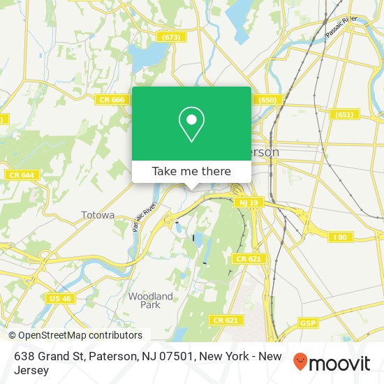 Mapa de 638 Grand St, Paterson, NJ 07501