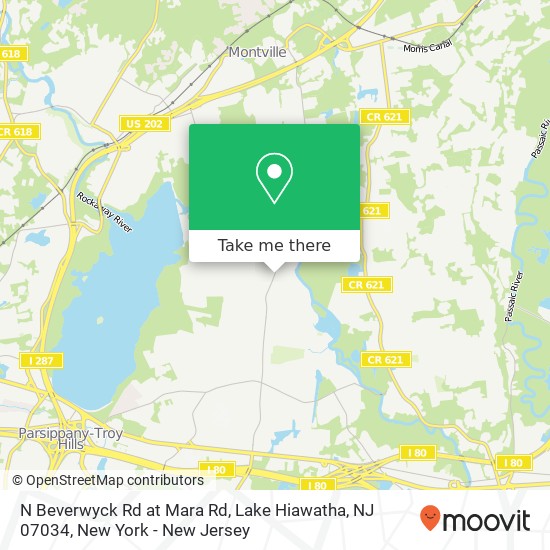 N Beverwyck Rd at Mara Rd, Lake Hiawatha, NJ 07034 map