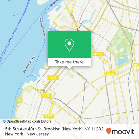 Mapa de 5th 5th Ave 40th St, Brooklyn (New York), NY 11232