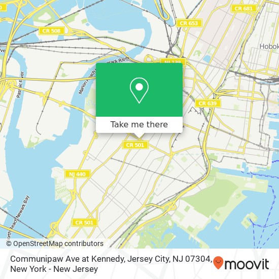 Mapa de Communipaw Ave at Kennedy, Jersey City, NJ 07304