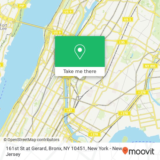 Mapa de 161st St at Gerard, Bronx, NY 10451