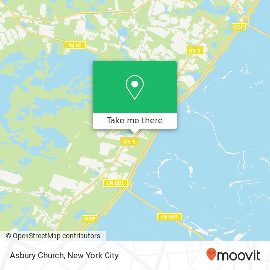 Asbury Church map