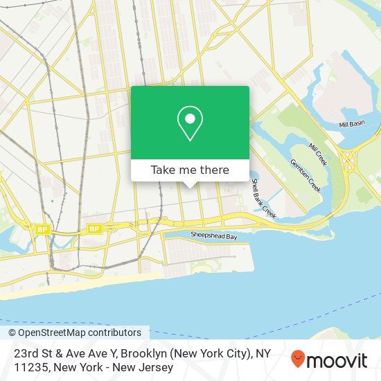 Mapa de 23rd St & Ave Ave Y, Brooklyn (New York City), NY 11235
