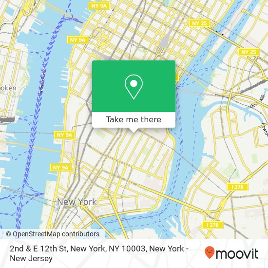 2nd & E 12th St, New York, NY 10003 map
