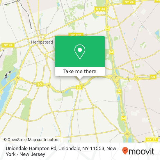 Mapa de Uniondale Hampton Rd, Uniondale, NY 11553