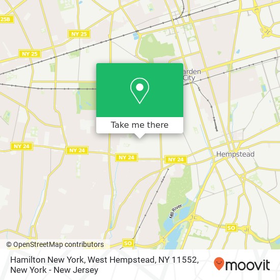 Mapa de Hamilton New York, West Hempstead, NY 11552