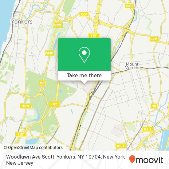 Mapa de Woodlawn Ave Scott, Yonkers, NY 10704