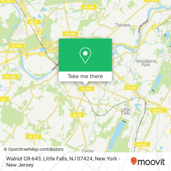 Mapa de Walnut CR-643, Little Falls, NJ 07424