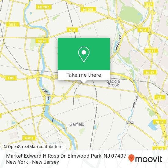 Mapa de Market Edward H Ross Dr, Elmwood Park, NJ 07407
