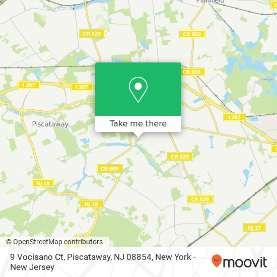 Mapa de 9 Vocisano Ct, Piscataway, NJ 08854