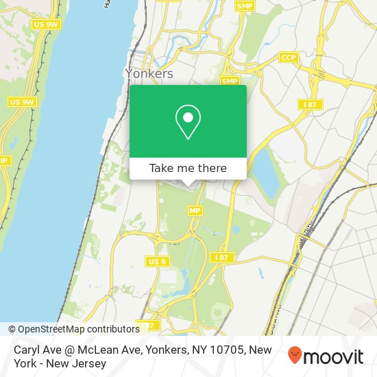 Mapa de Caryl Ave @ McLean Ave, Yonkers, NY 10705