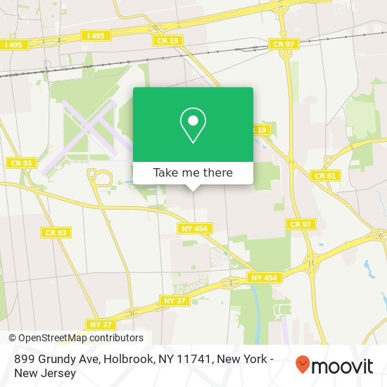 Mapa de 899 Grundy Ave, Holbrook, NY 11741