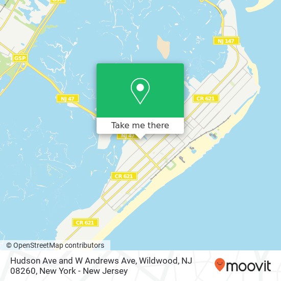 Mapa de Hudson Ave and W Andrews Ave, Wildwood, NJ 08260