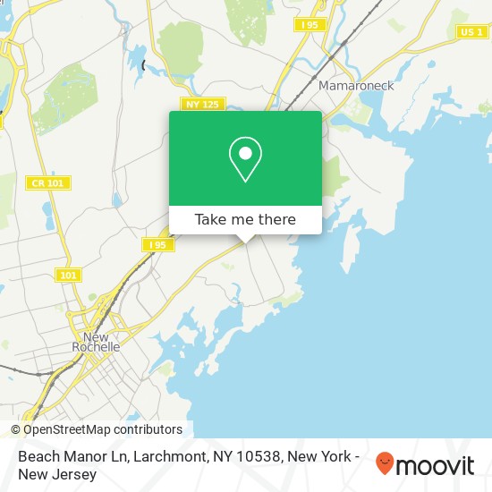 Beach Manor Ln, Larchmont, NY 10538 map