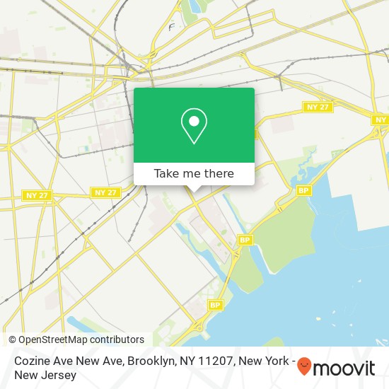 Mapa de Cozine Ave New Ave, Brooklyn, NY 11207