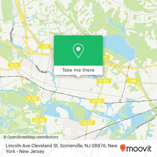 Lincoln Ave Cleveland St, Somerville, NJ 08876 map