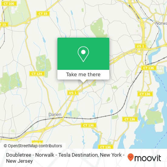 Mapa de Doubletree - Norwalk - Tesla Destination
