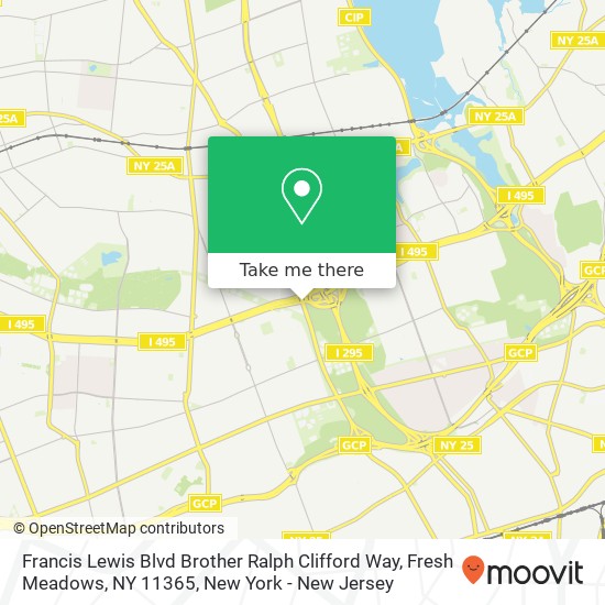 Mapa de Francis Lewis Blvd Brother Ralph Clifford Way, Fresh Meadows, NY 11365