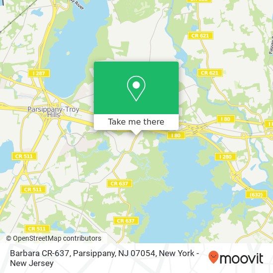 Mapa de Barbara CR-637, Parsippany, NJ 07054