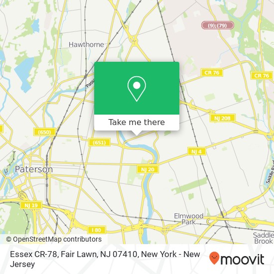 Mapa de Essex CR-78, Fair Lawn, NJ 07410