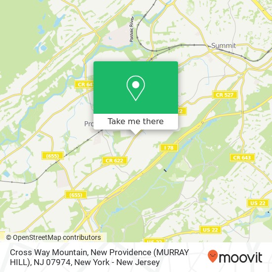 Mapa de Cross Way Mountain, New Providence (MURRAY HILL), NJ 07974