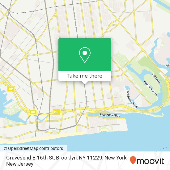 Mapa de Gravesend E 16th St, Brooklyn, NY 11229