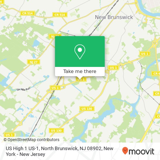 Mapa de US High 1 US-1, North Brunswick, NJ 08902