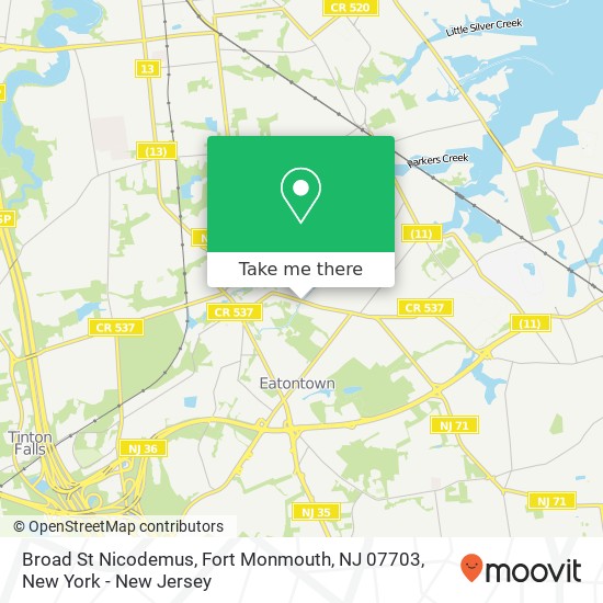 Broad St Nicodemus, Fort Monmouth, NJ 07703 map