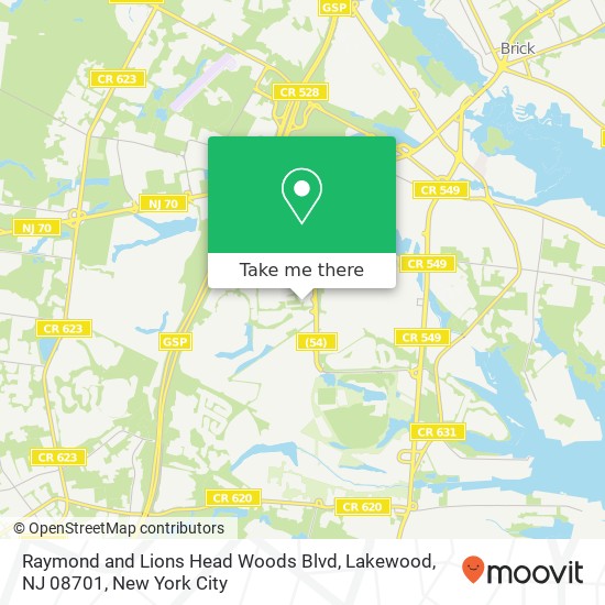 Raymond and Lions Head Woods Blvd, Lakewood, NJ 08701 map