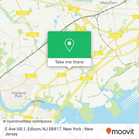Mapa de E Ave US-1, Edison, NJ 08817
