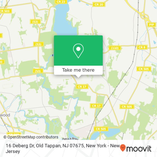 Mapa de 16 Deberg Dr, Old Tappan, NJ 07675